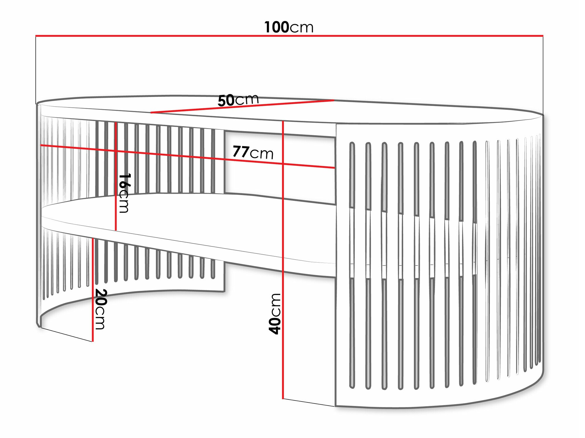 Coffee table Evanola 105 (Pink + White)