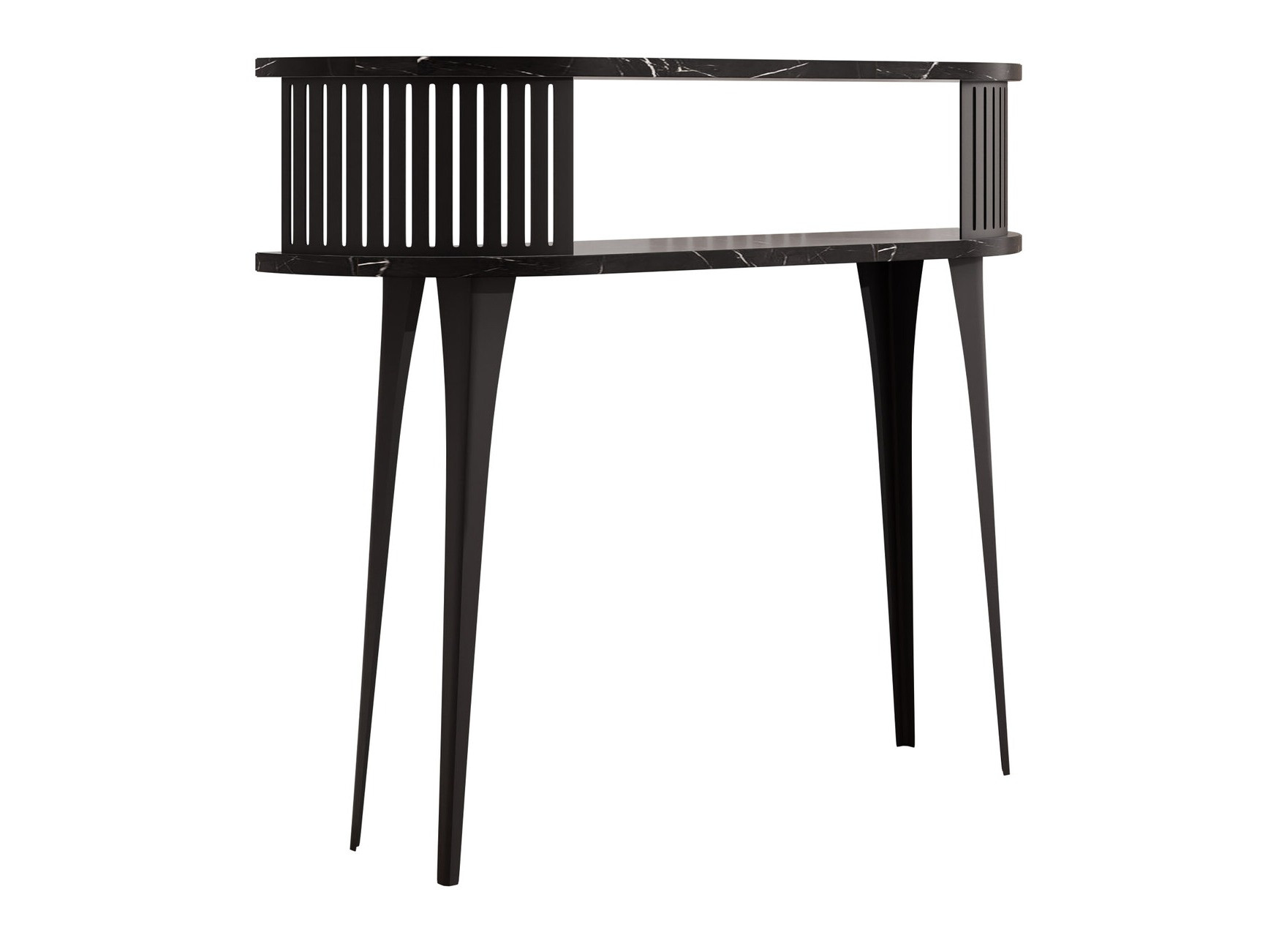 Console table Vitum (Black + Black marble)