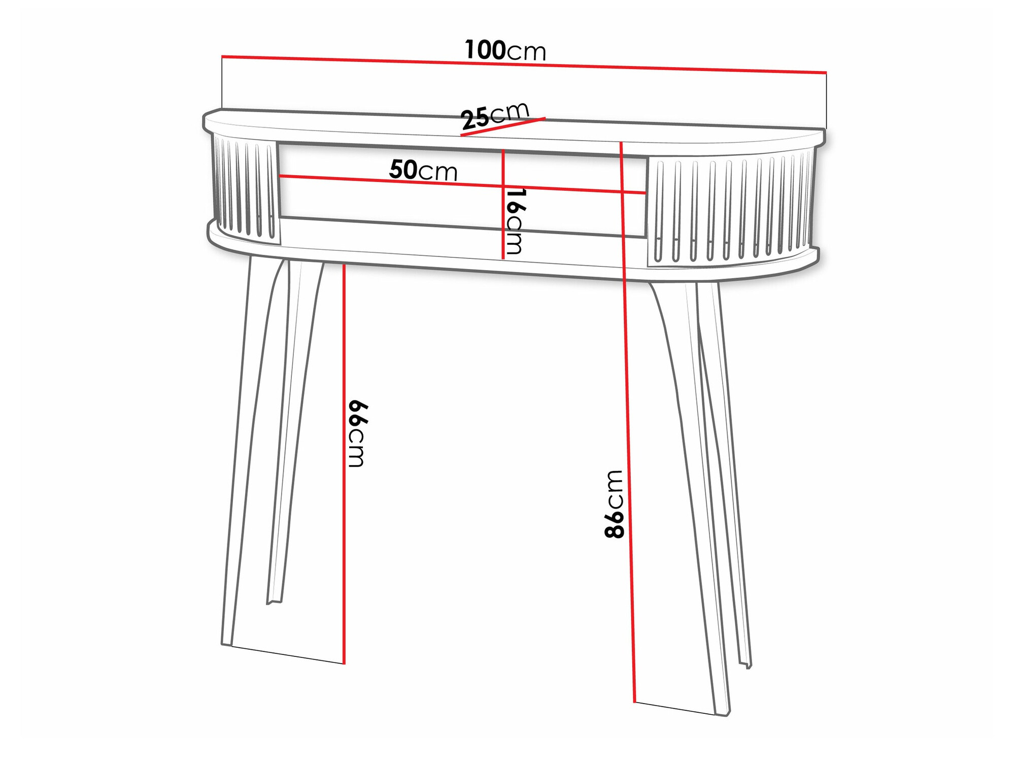 Console table Vitum (Black + White marble)