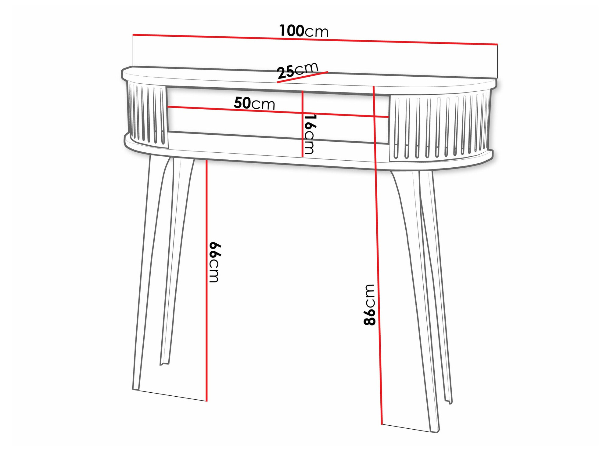 Console table Vitum (Black + White)