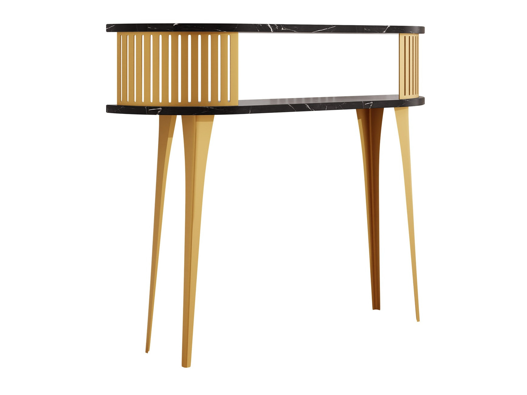 Console table Vitum I (Golden + Black marble)