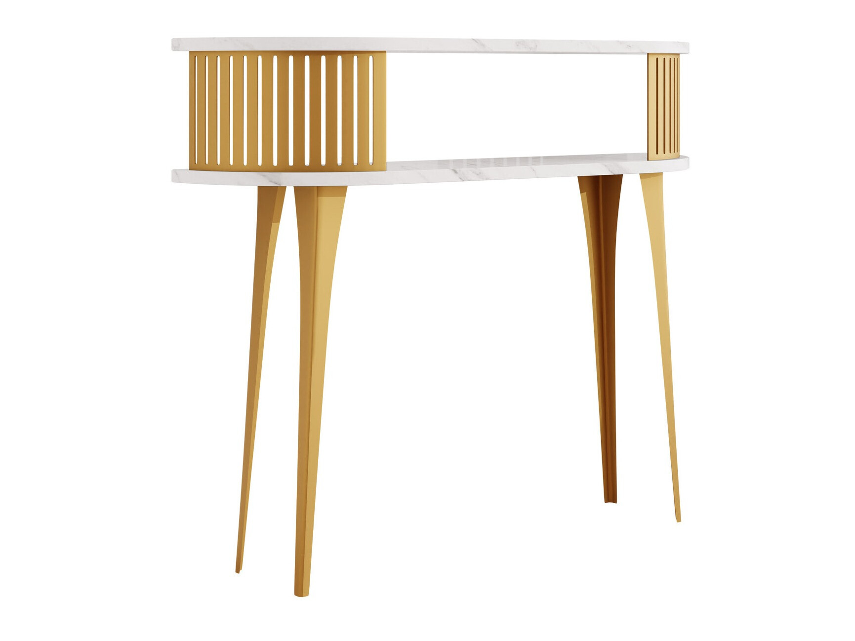 Console table Vitum I (Golden + White marble)