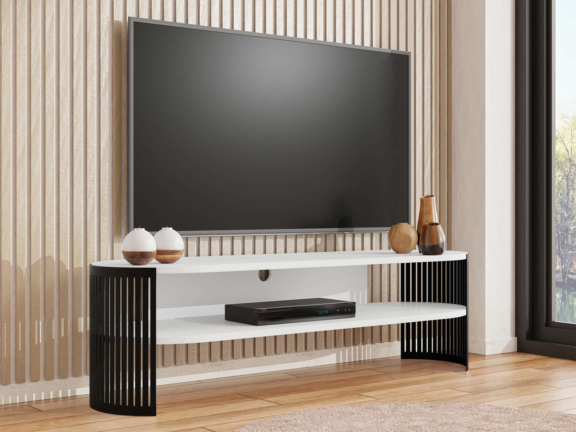 TV stand Sordore 121 (Black + White)