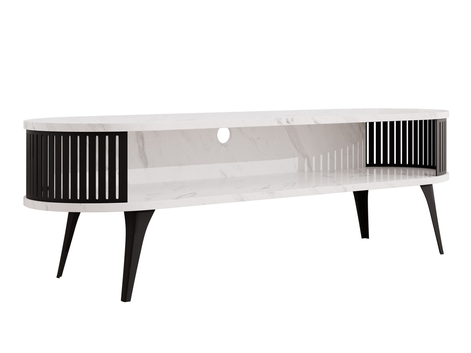 TV stand Vitum (Black + White marble)