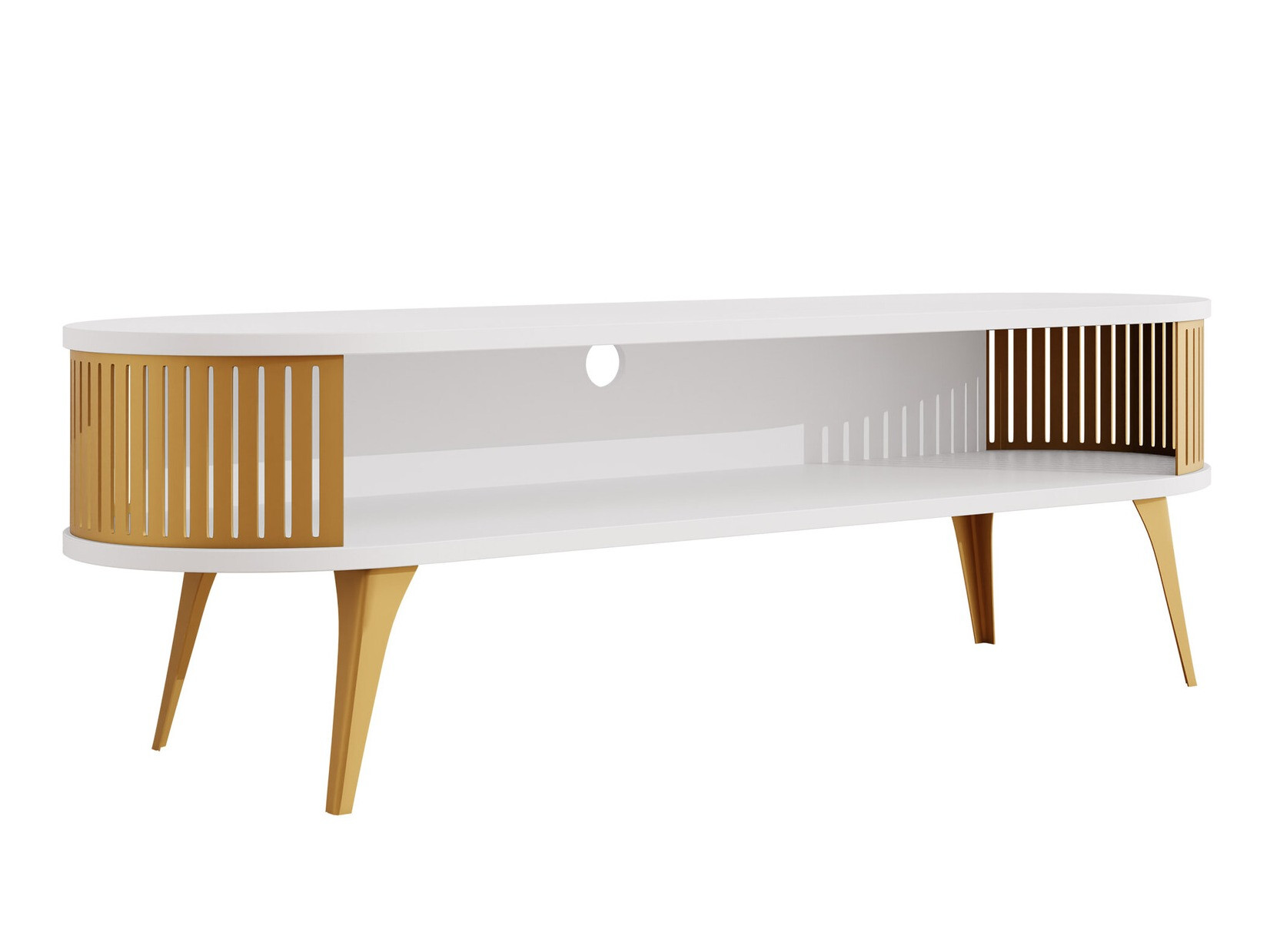 TV stand Vitum I (Golden + White)
