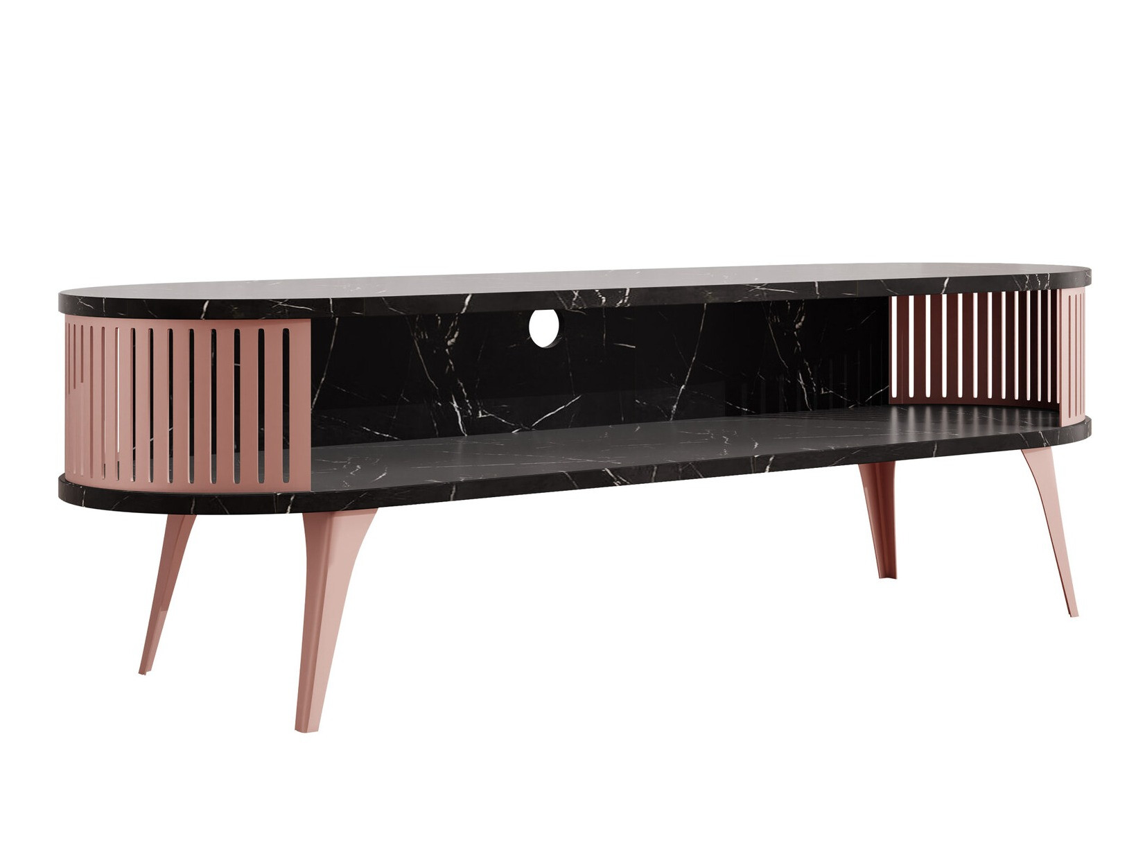 TV stand Vitum II (Pink + Black marble)