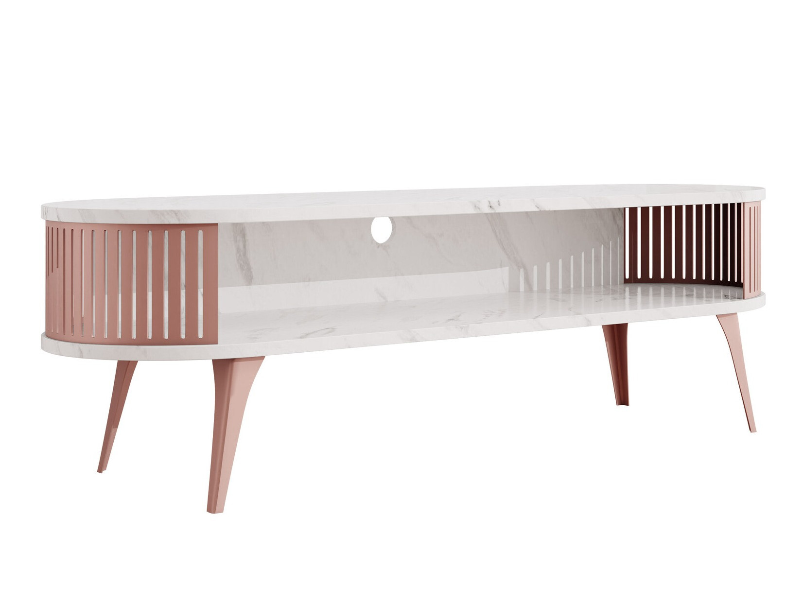 TV stand Vitum II (Pink + White marble)