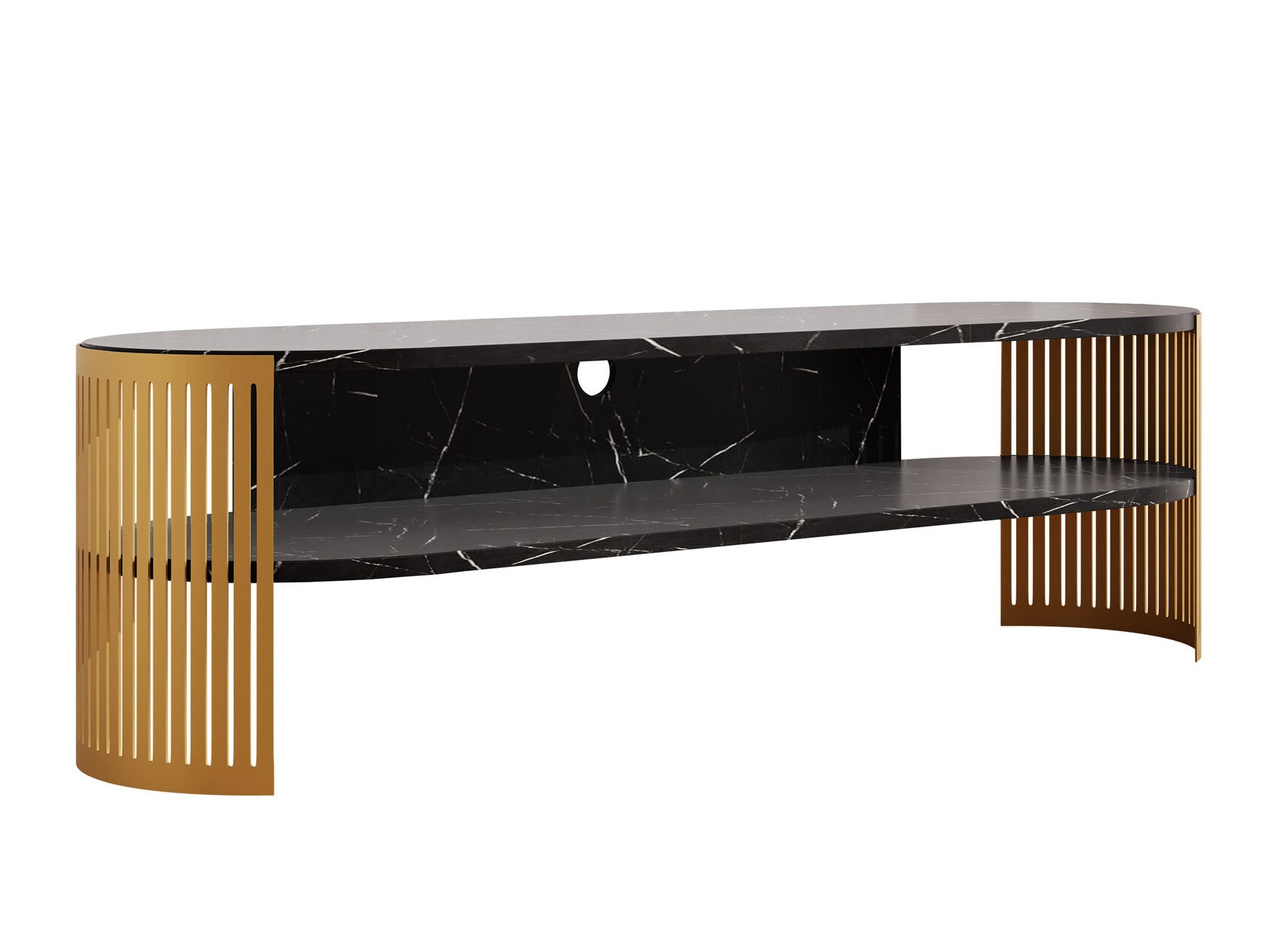 TV stand Civer I (Golden + Black marble)