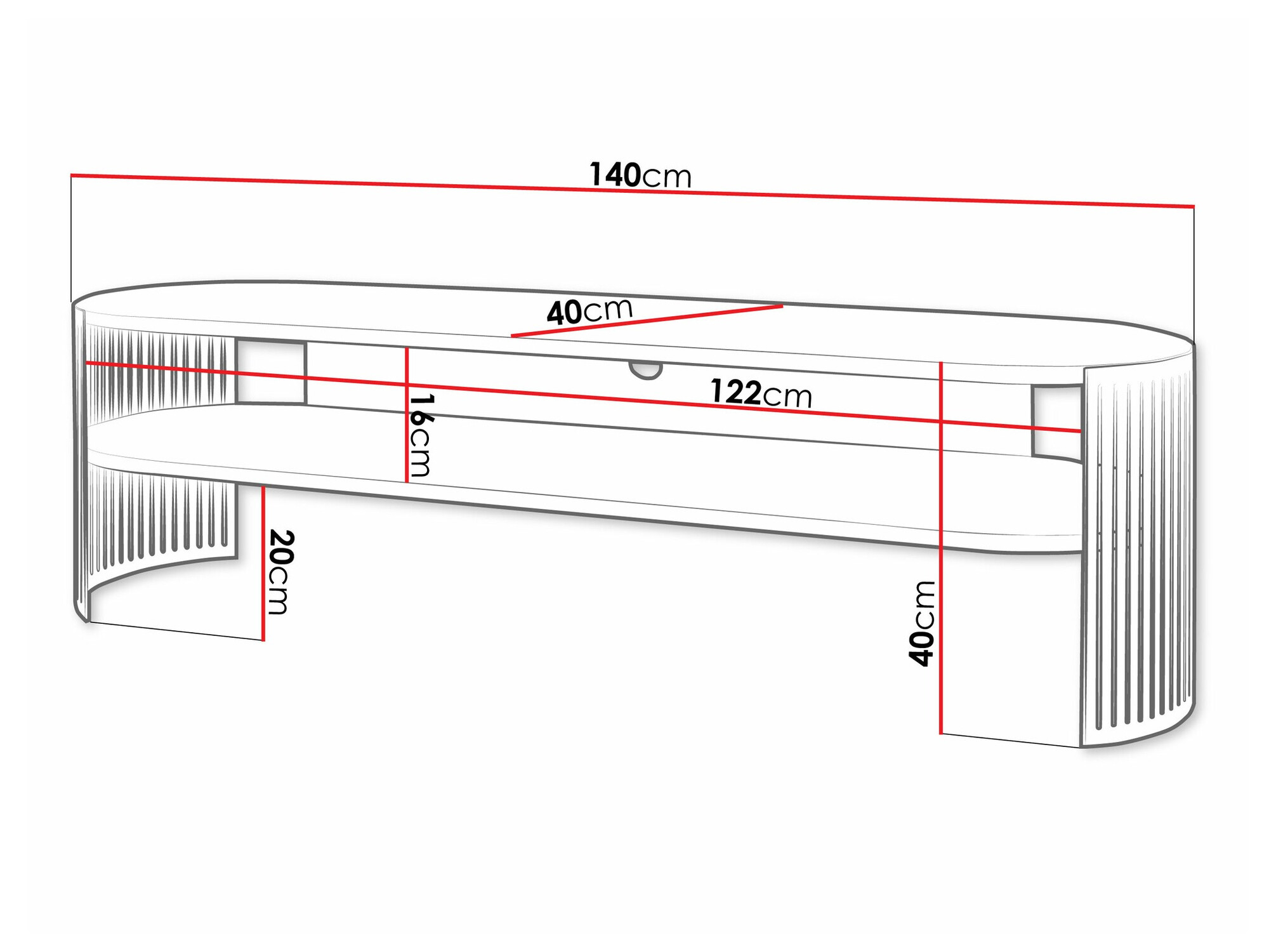 TV stand Evanola 110 (Golden + White)