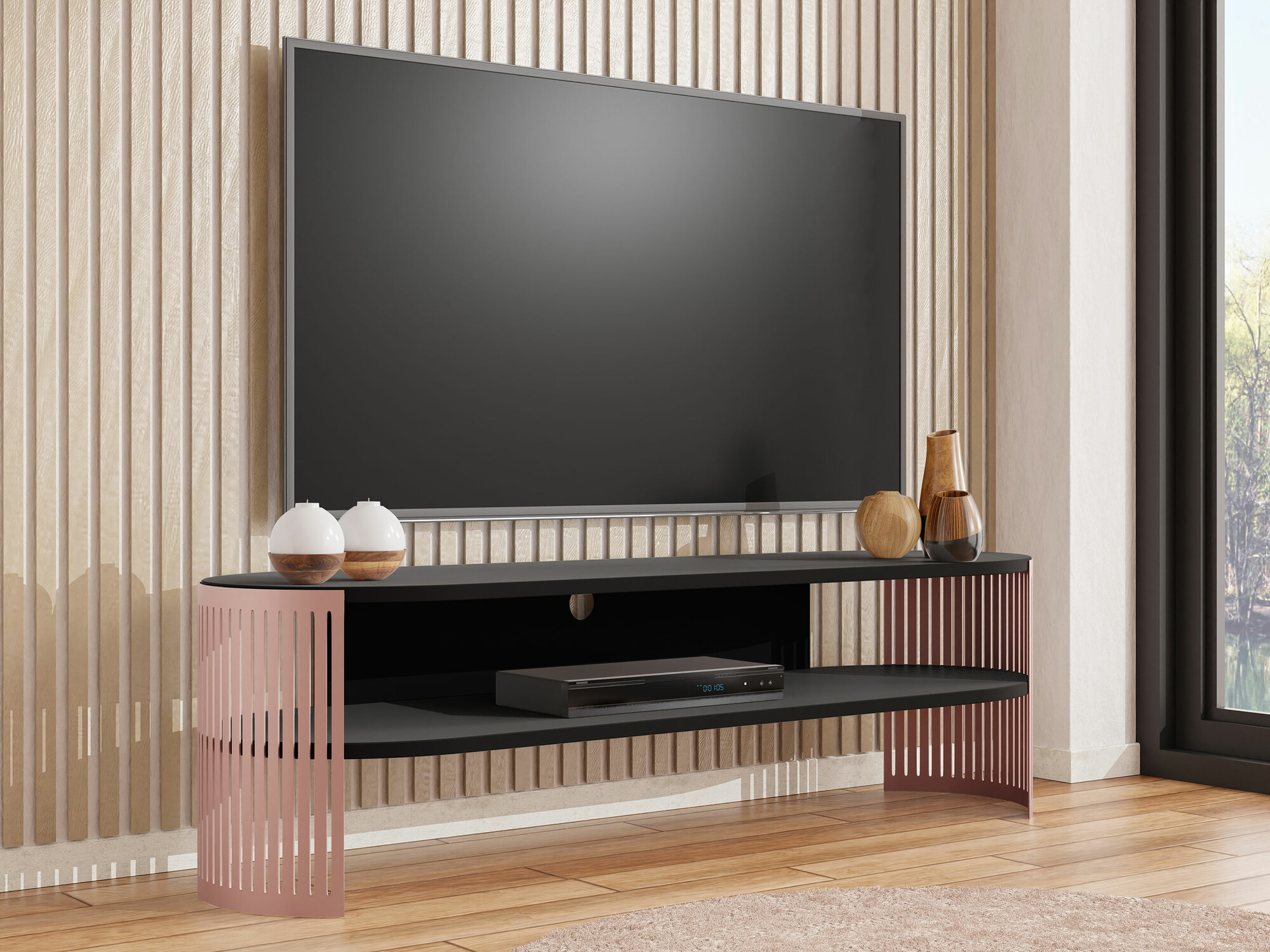 TV stand Evanola 111 (Pink + Black)