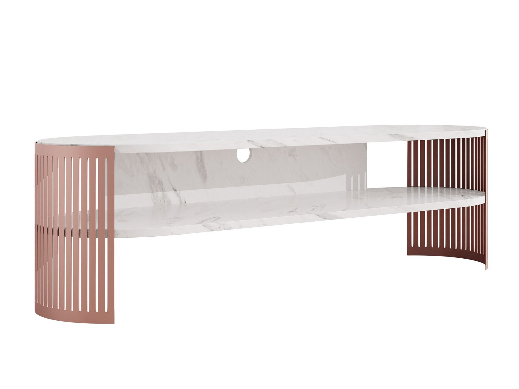 TV stand Evanola 111 (Pink + White marble)