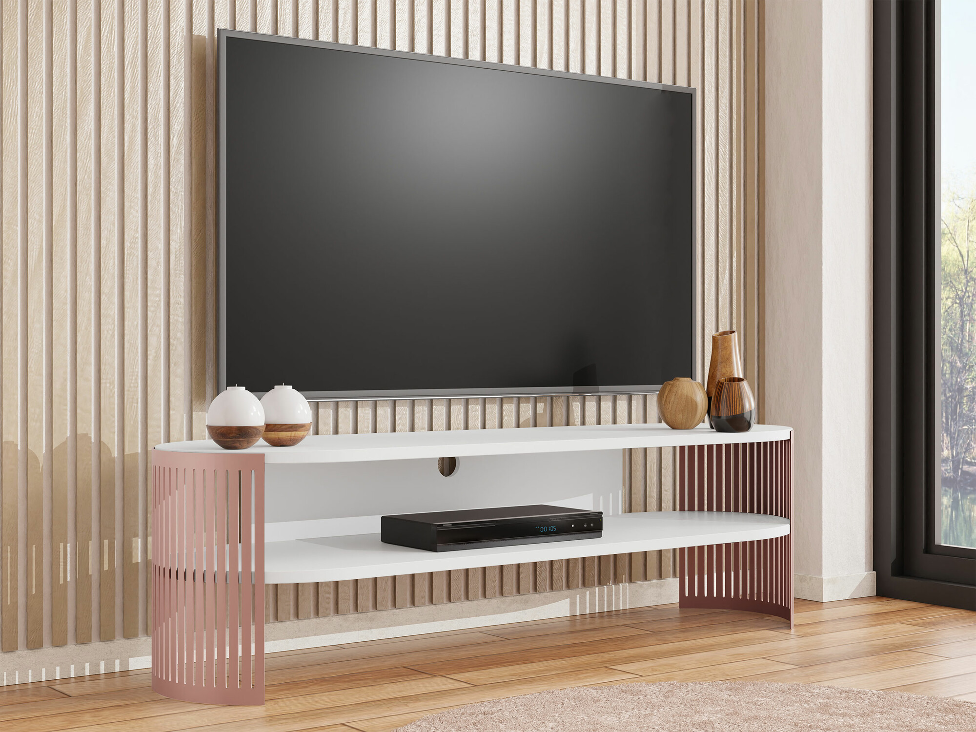 TV stand Sordore 123 (Pink + White)