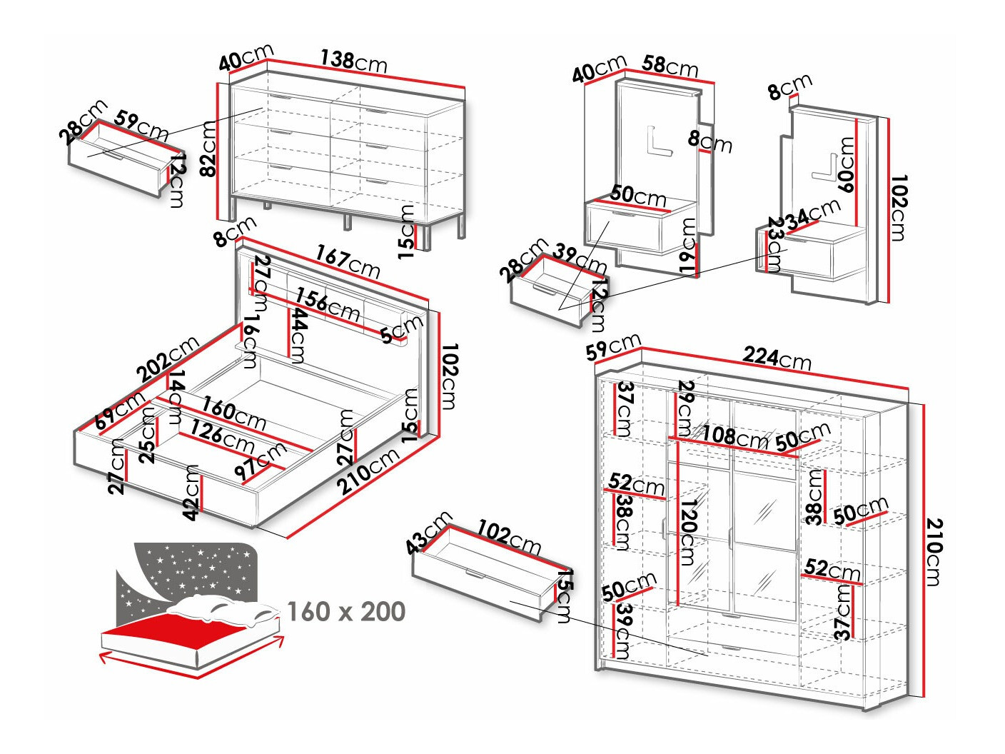 Bedroom set Flodale 106