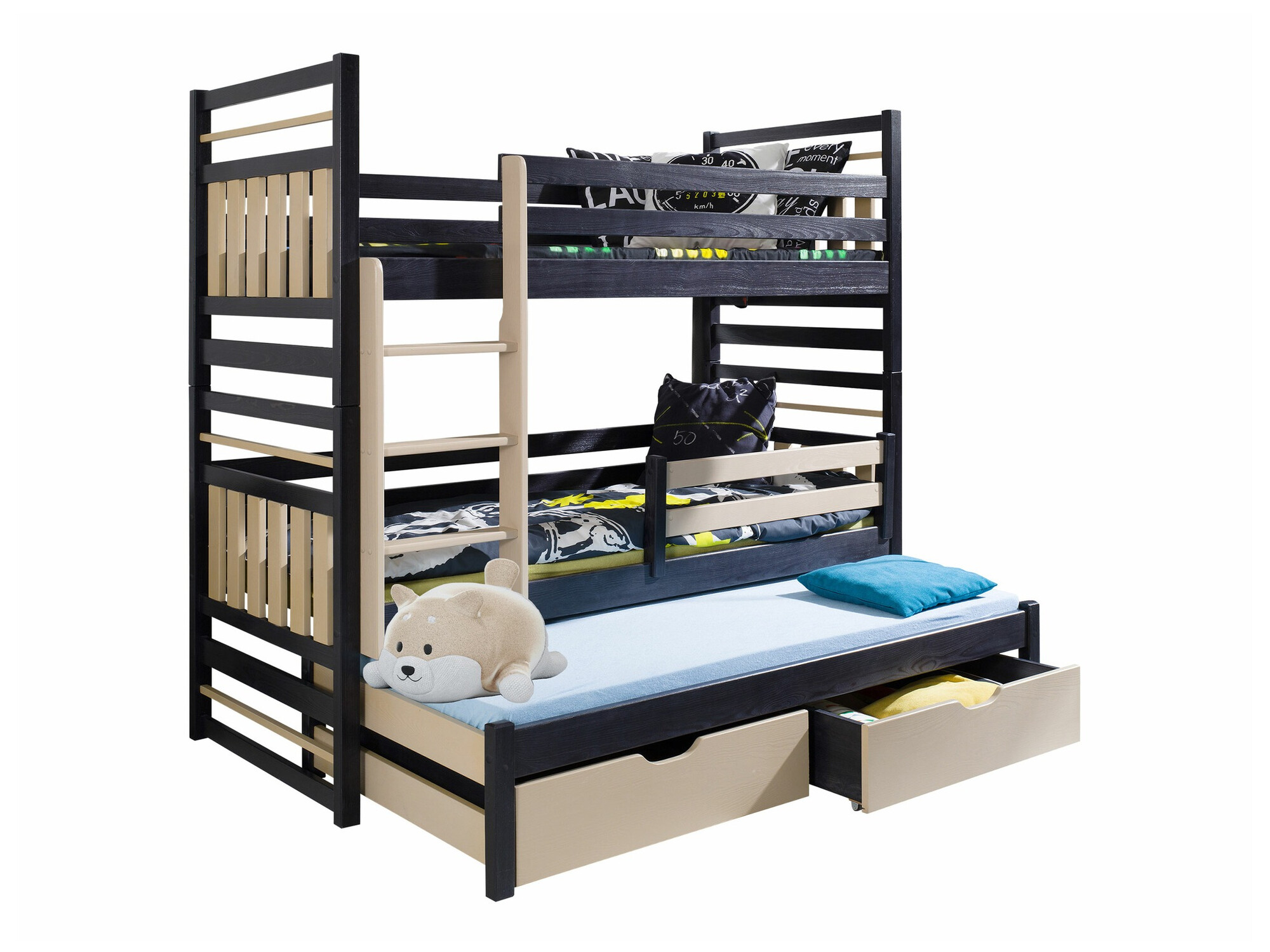 Bunk bed Henderson 123 (Wenge + Light brown)