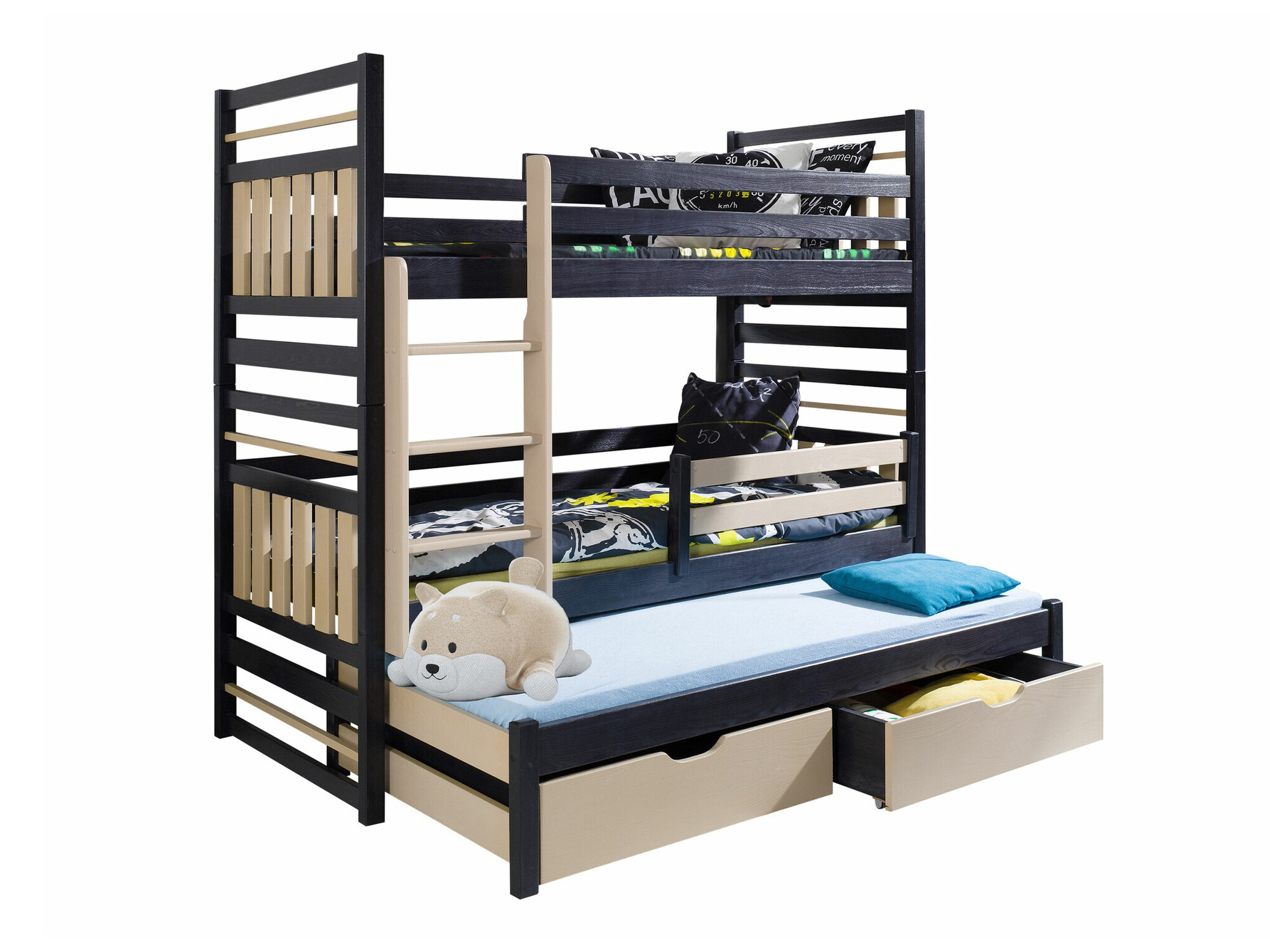 Bunk bed Henderson 124 (Wenge + Light brown)