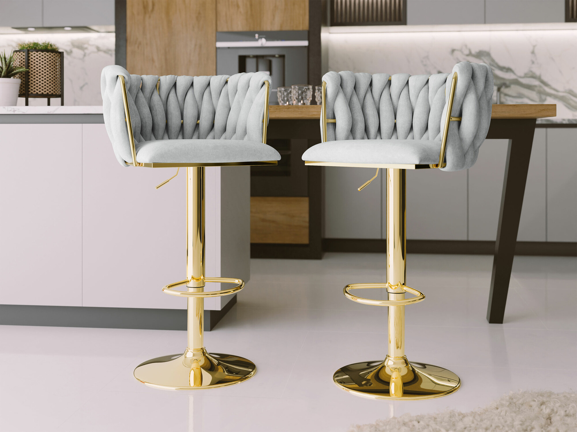 Bar stool Comfivo Hilaritas IV (Golden + Grey)