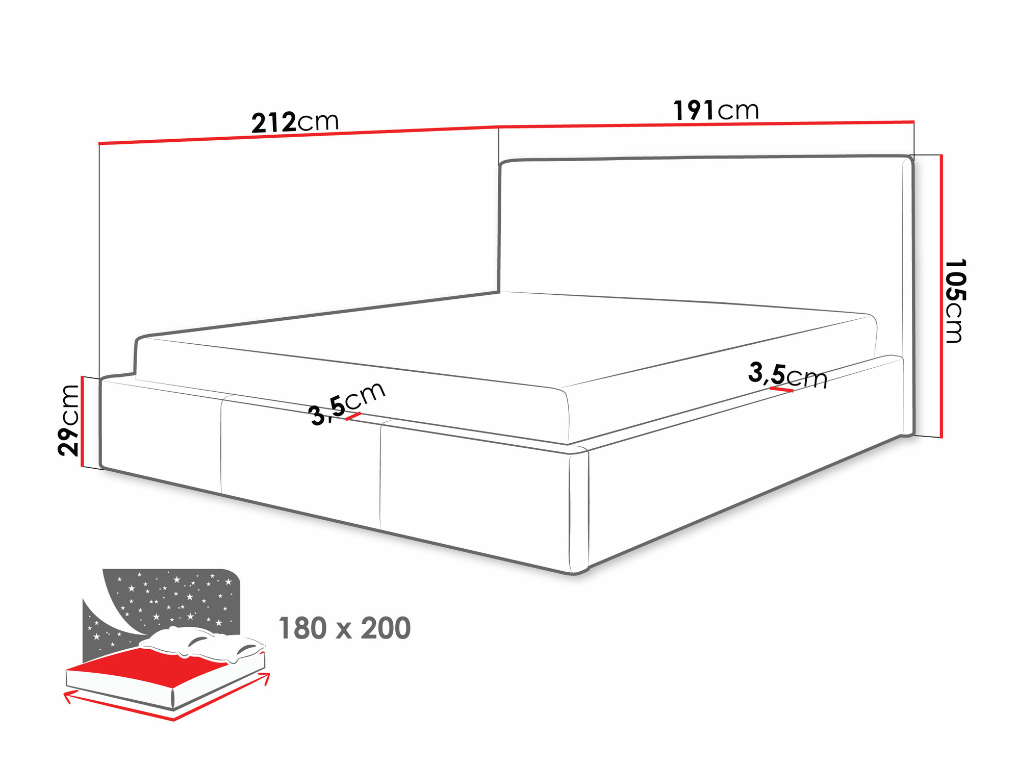 Bed ComfiDream Velora II (Inari 96)