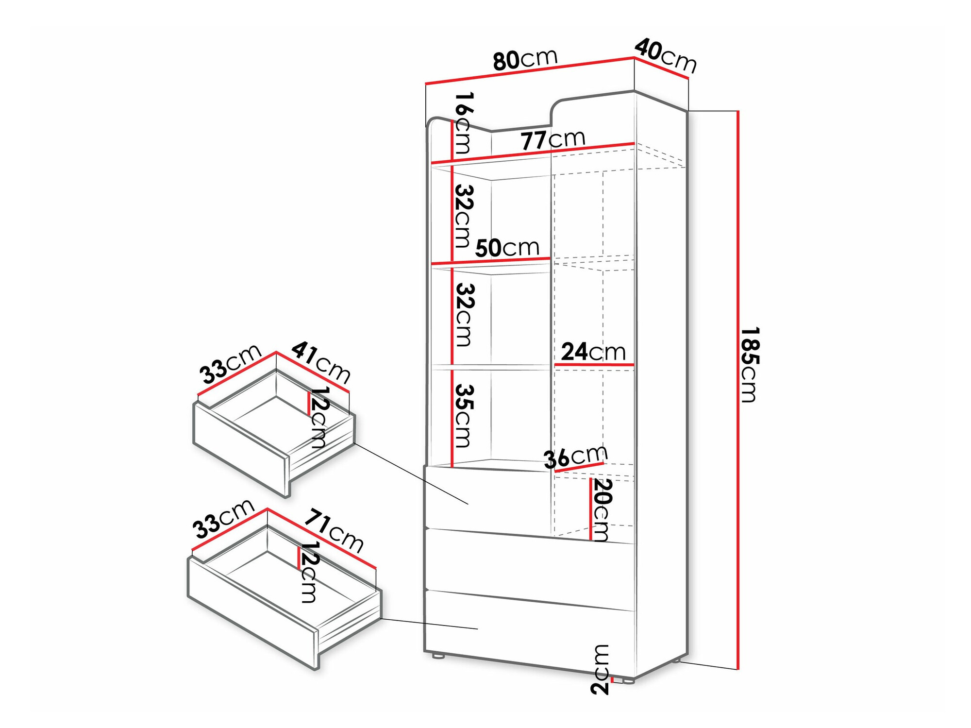 Bookcase Domcali 102 (Grey + Oak)