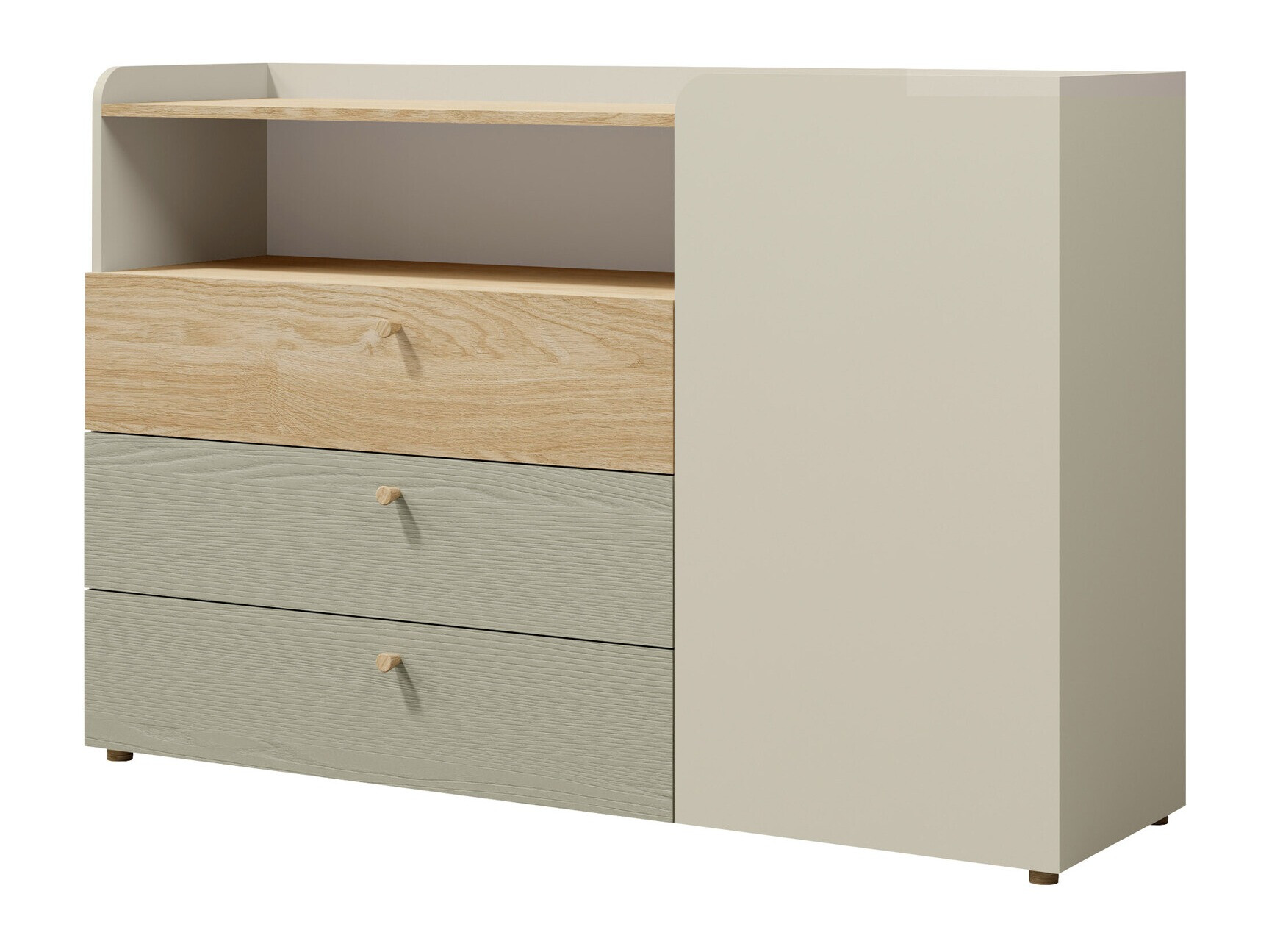 Chest of drawers Domcali 107 (Grey + Oak)