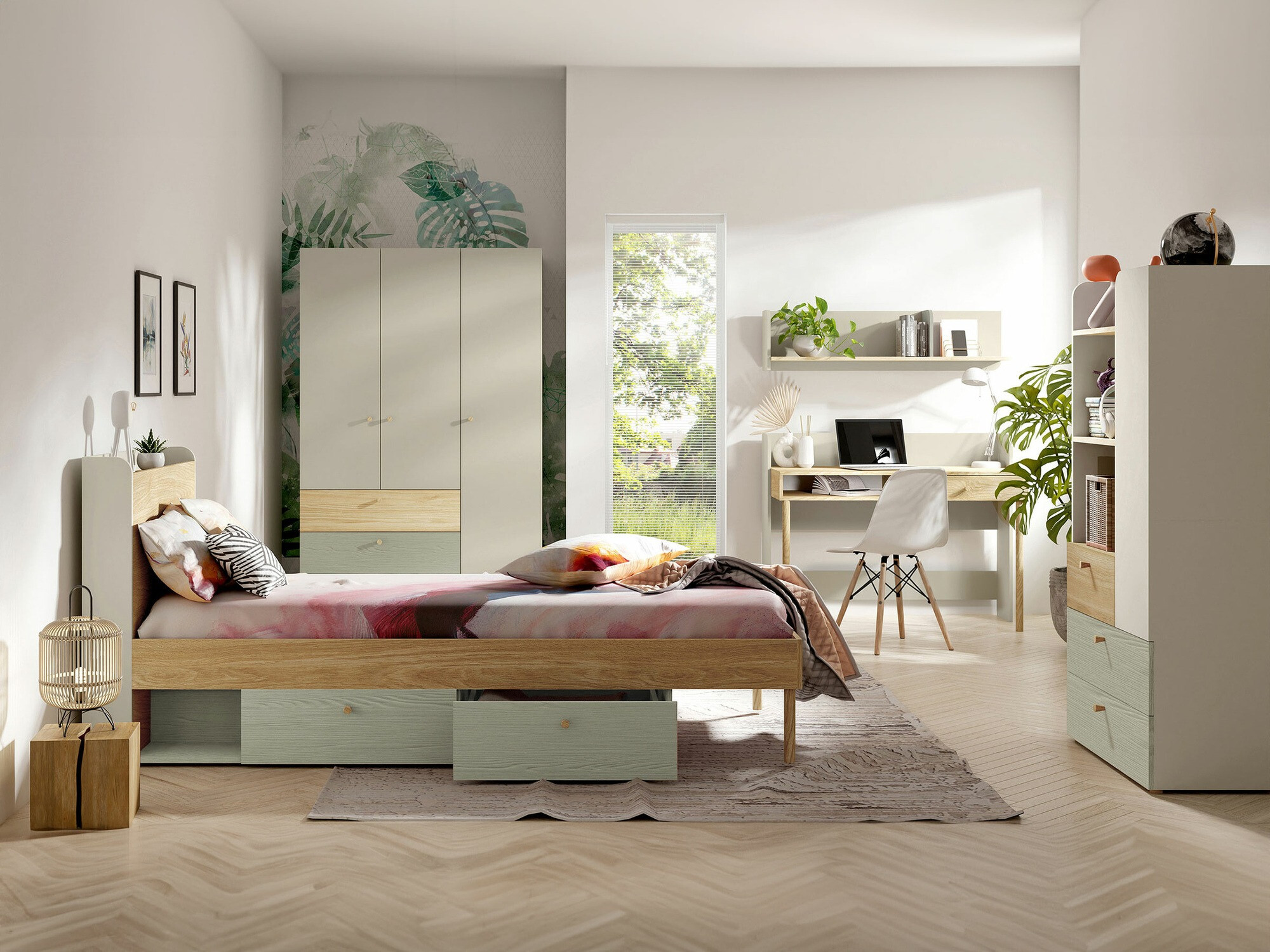 Children's room set Domcali 116 (Grey + Oak)