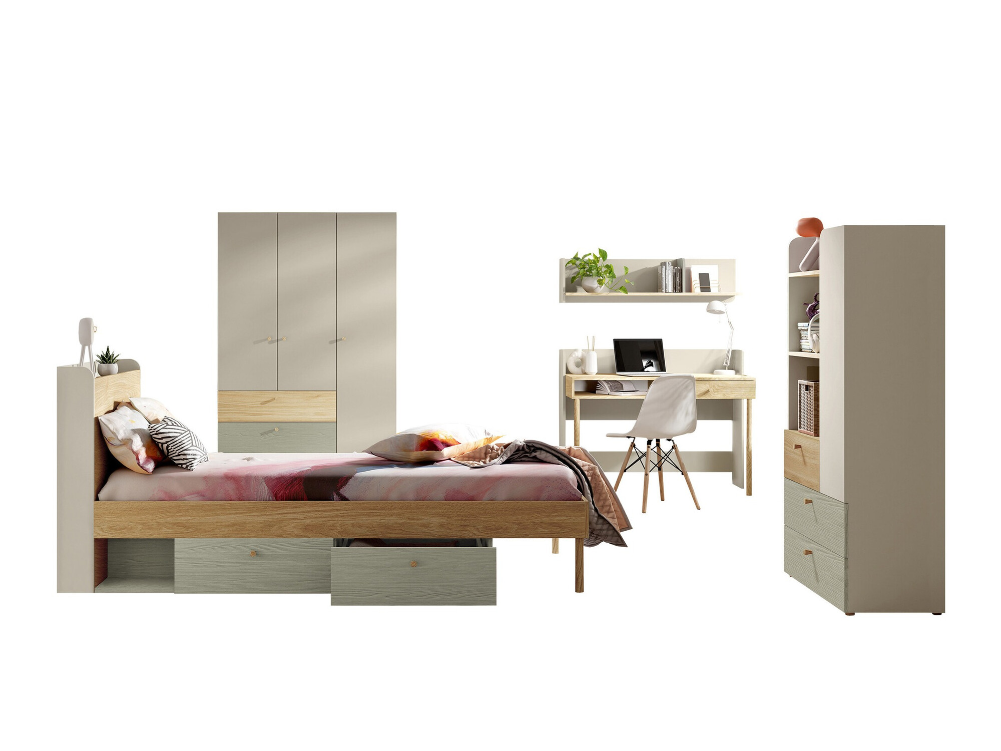 Children's room set Domcali 116 (Grey + Oak)