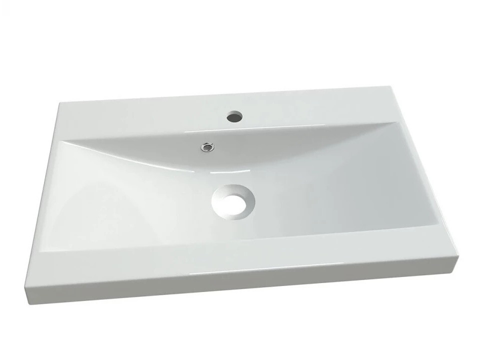 Wall-mounted bathroom cabinet for washbasin Velum (White + Artisan oak)