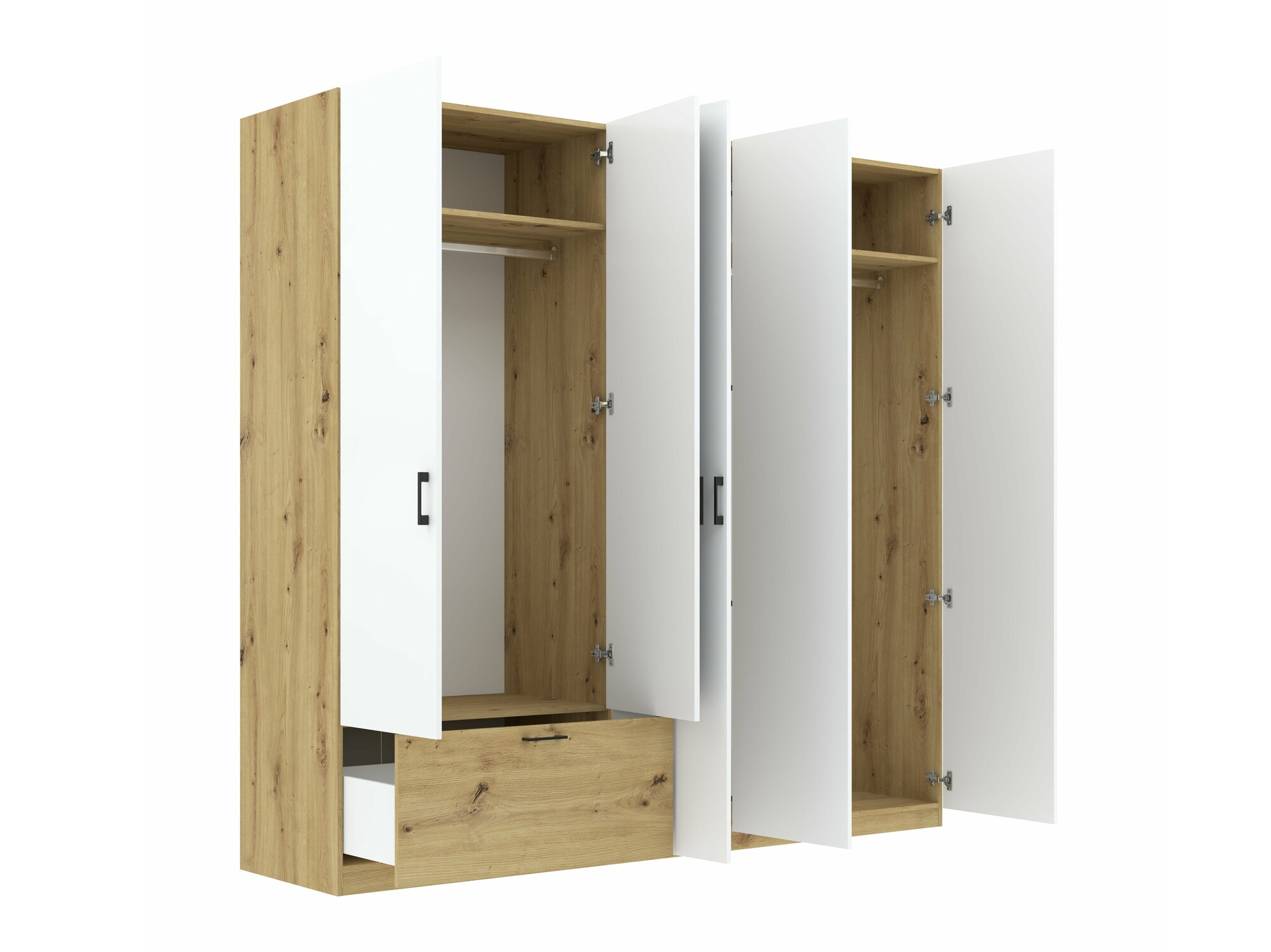 Wardrobe Bristol 249 (Artisan oak + White)