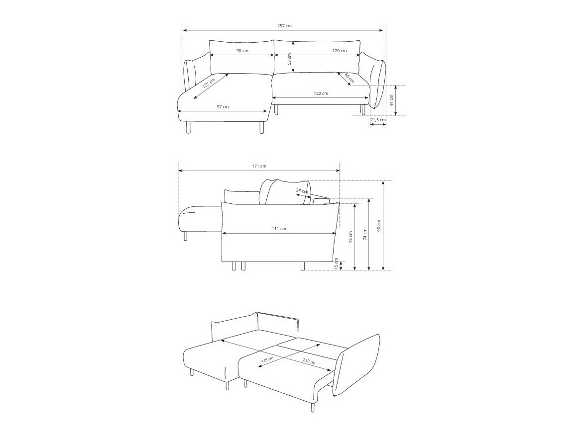 Corner sofa Kingston 145 (Anthology 20)