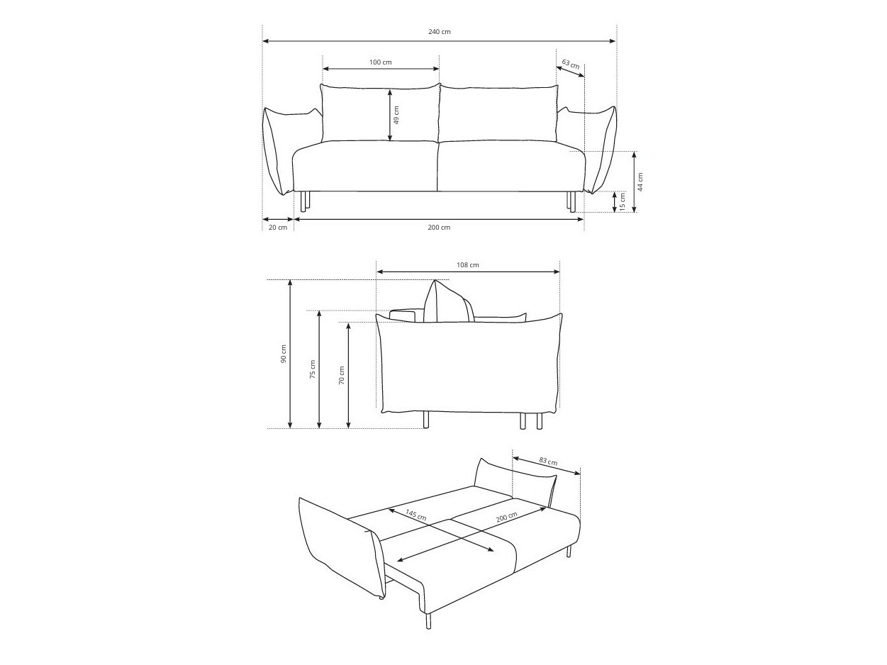 Sofa bed Kingston 131 (Horizon 03)