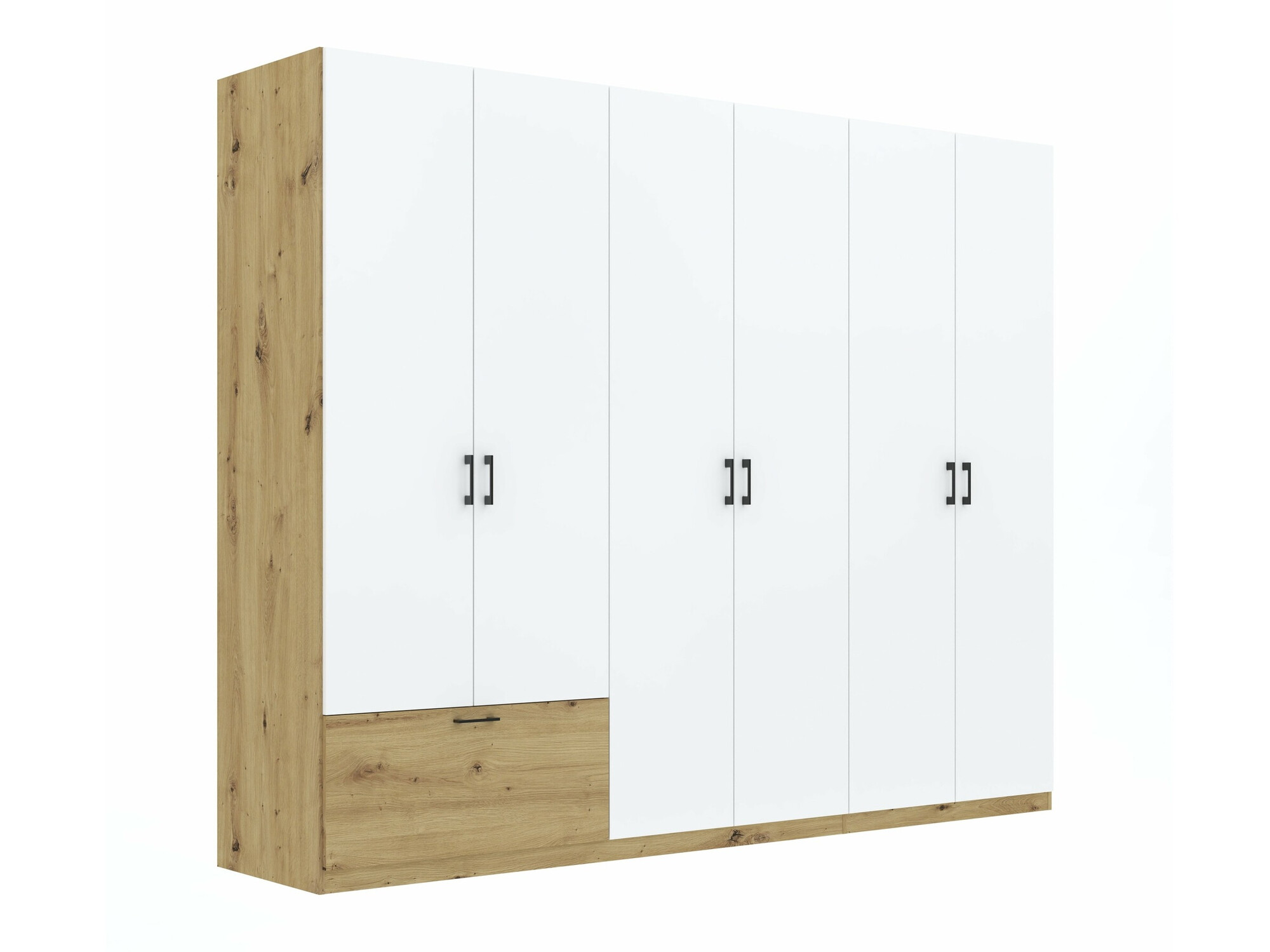 Wardrobe Bristol 250 (Artisan oak + White)
