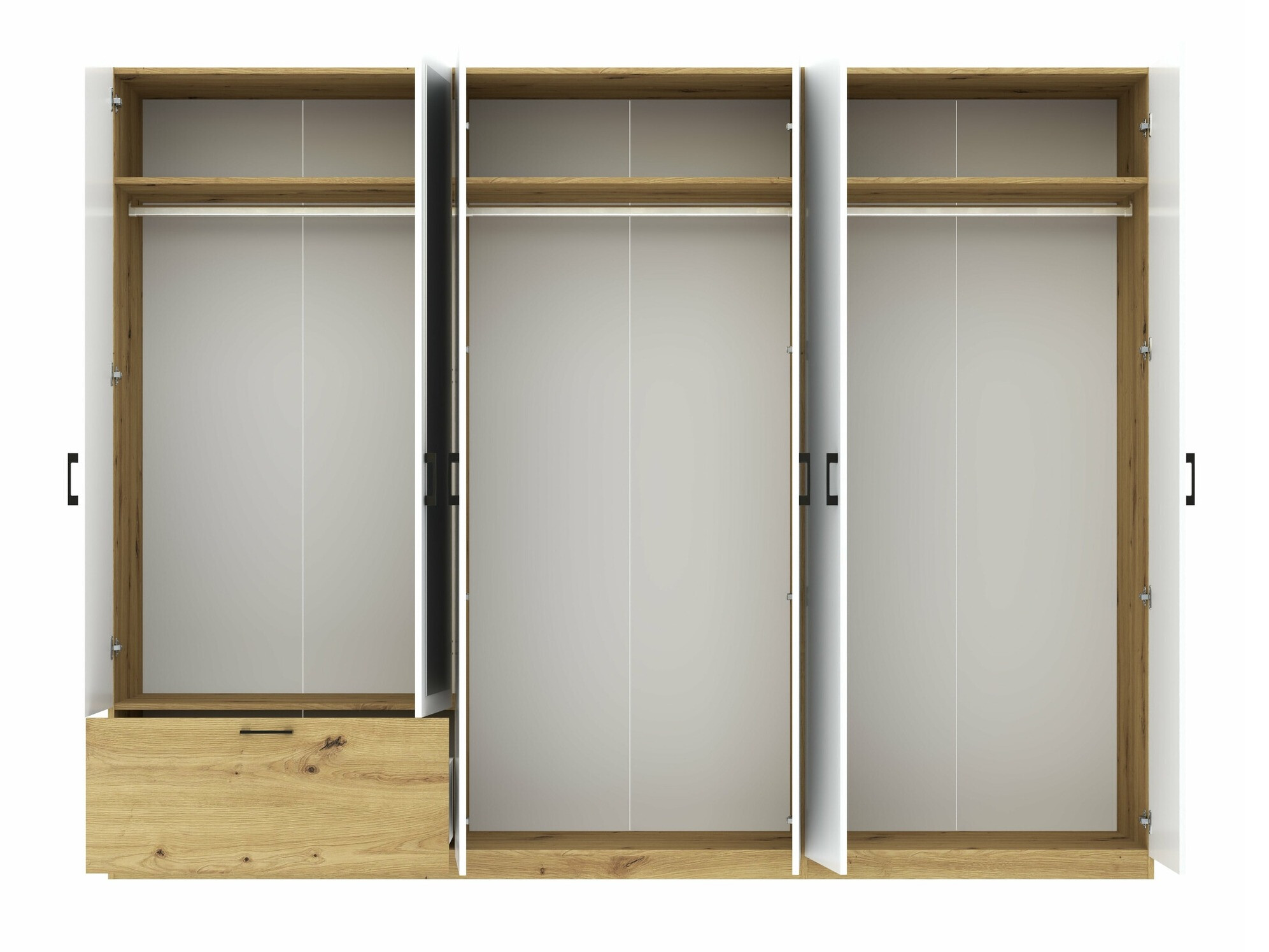 Wardrobe Bristol 250 (Artisan oak + White)