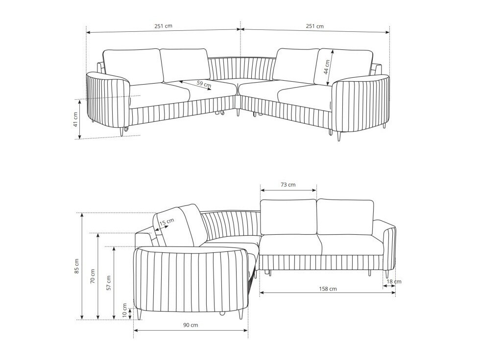 Corner sofa Kingston 157 (Castel 04)