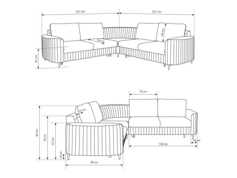 Corner sofa Kingston 157 (Castel 80)
