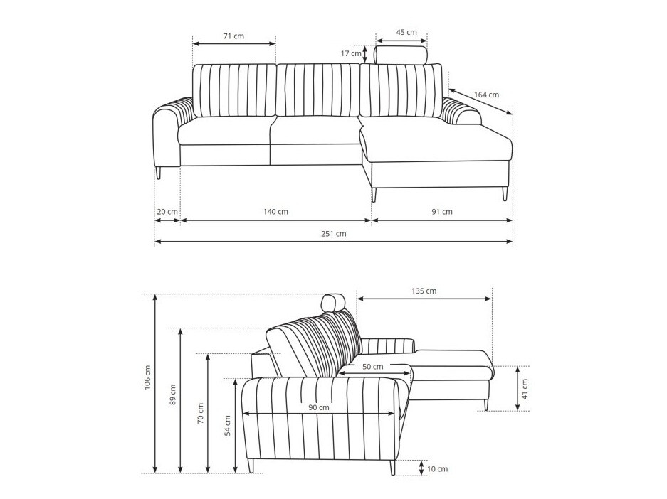 Corner sofa Kingston 163 (Loft 2)