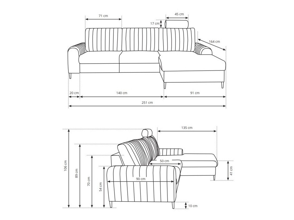 Corner sofa Kingston 163 (Velluto 25)