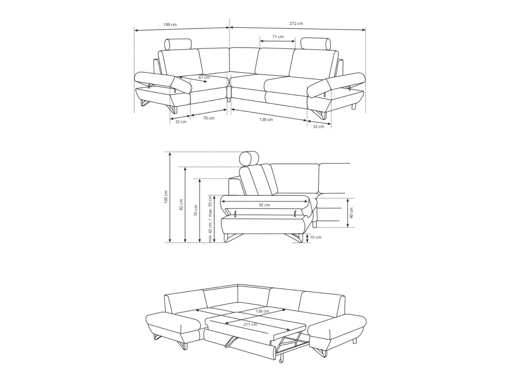 Corner sofa Kingston 167 (Avra 18)