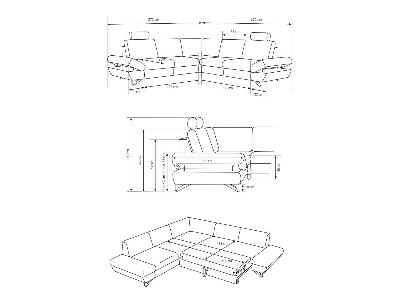 Corner sofa Kingston 168 (Avra 16)