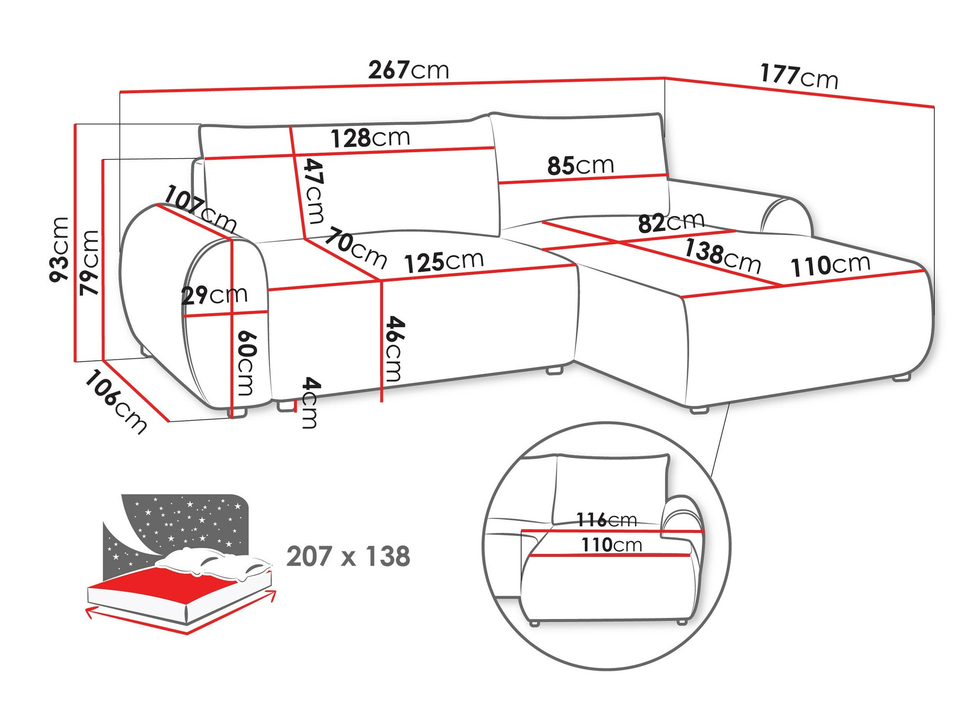 Corner sofa TrendyNest Strigina (Tilia 03)
