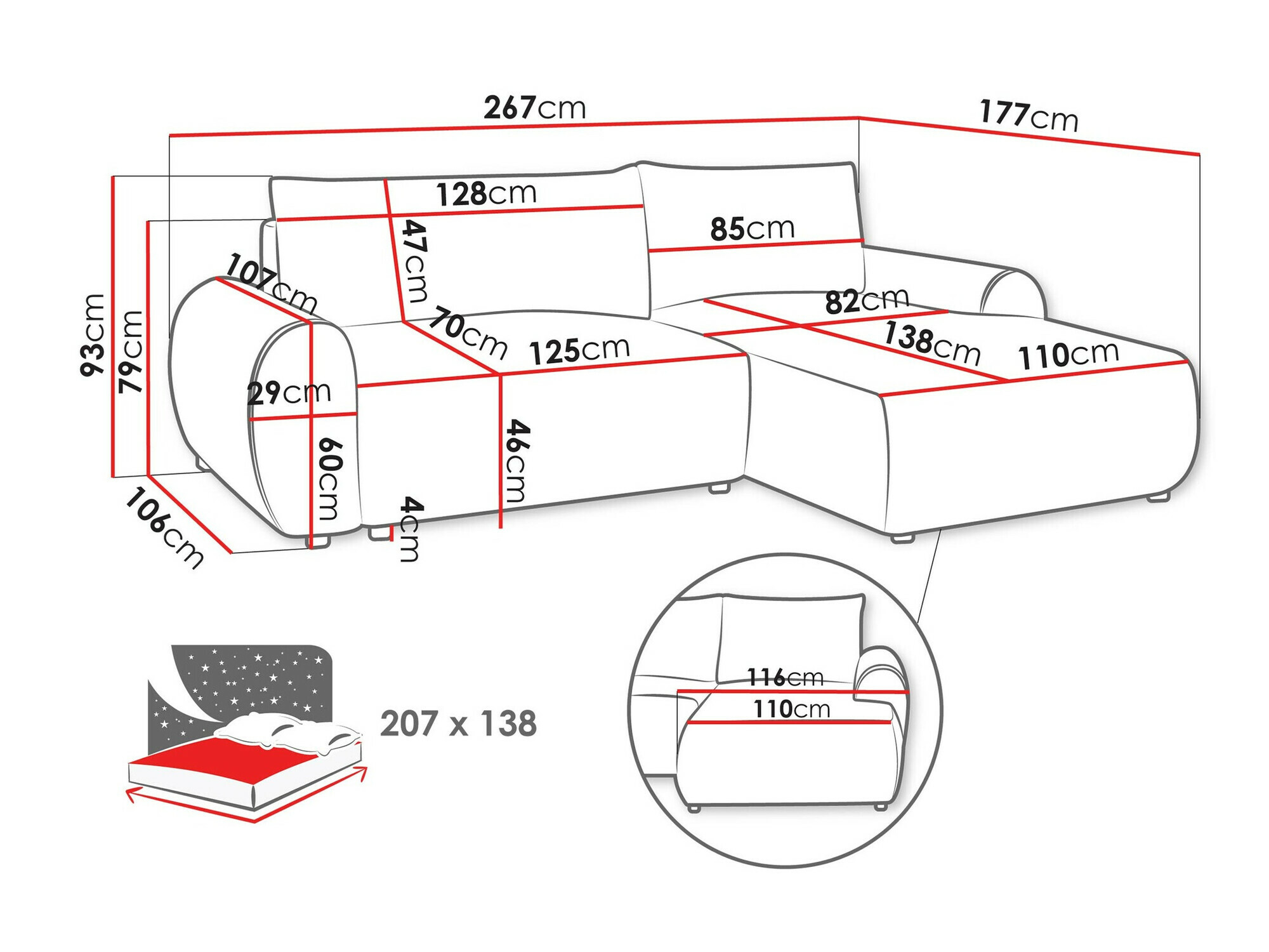 Corner sofa TrendyNest Strigina (Tilia 17)
