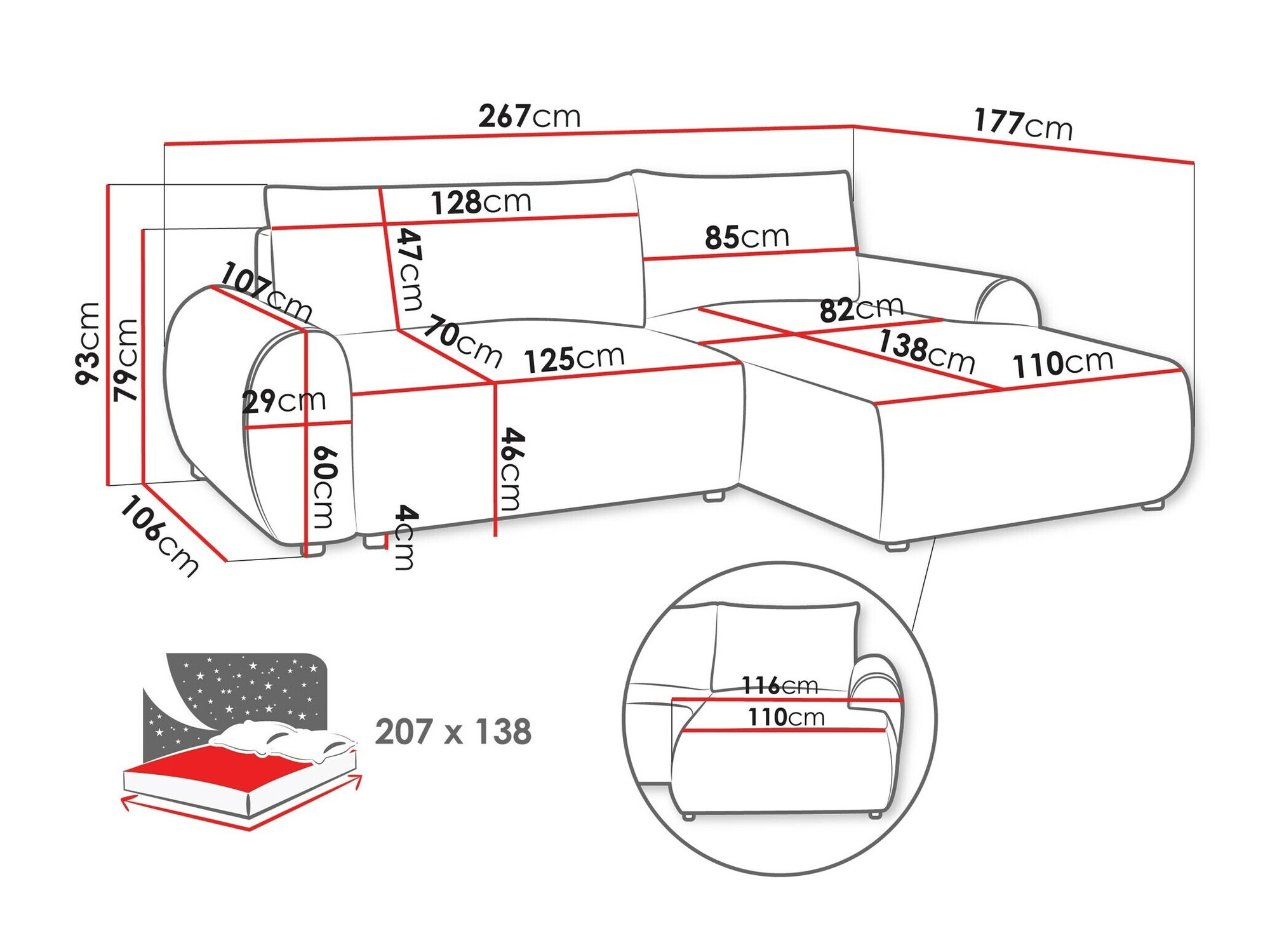 Corner sofa TrendyNest Strigina (Tilia 17)