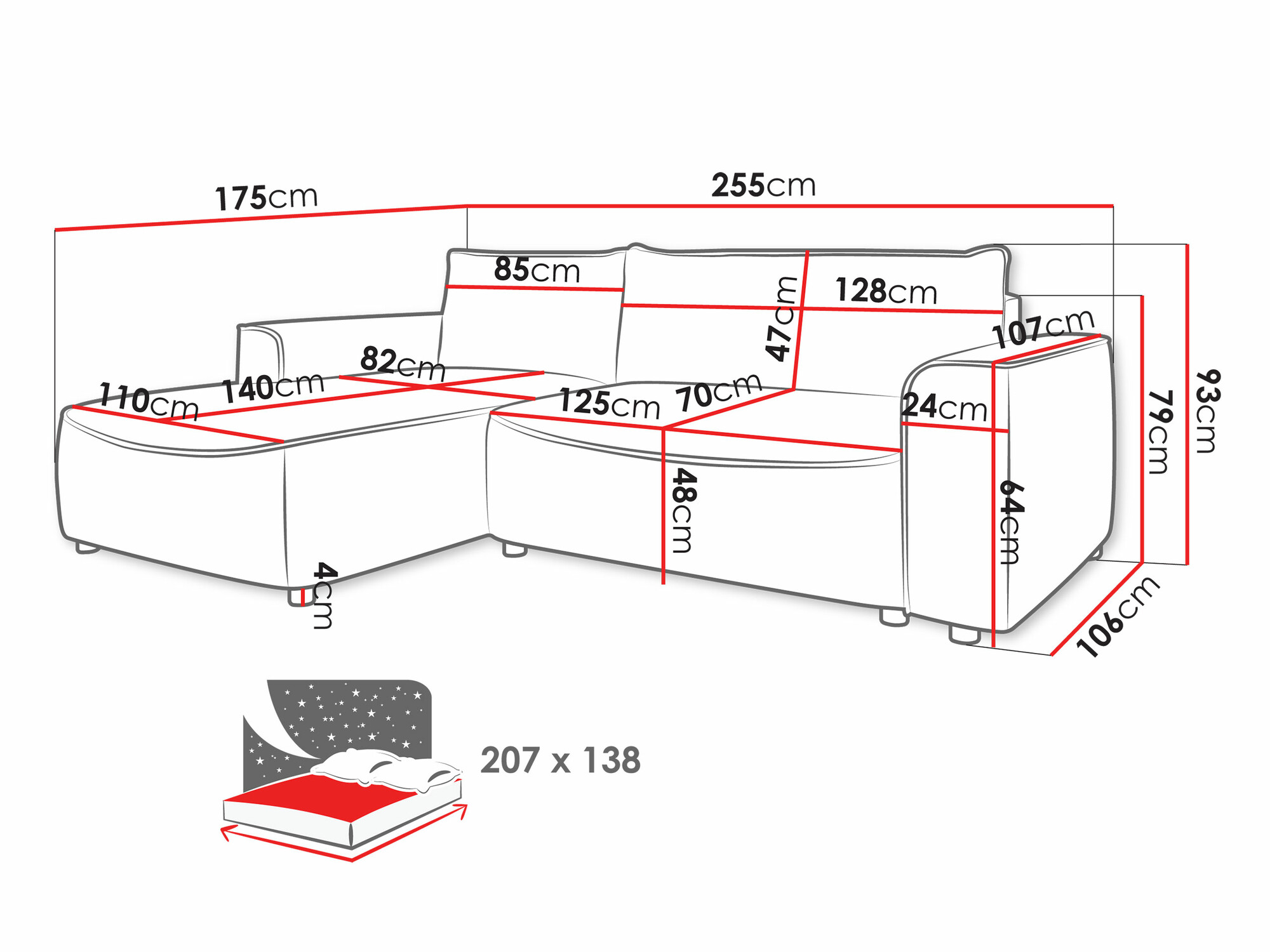 Corner sofa TrendyNest Monacha (Pretty 09)