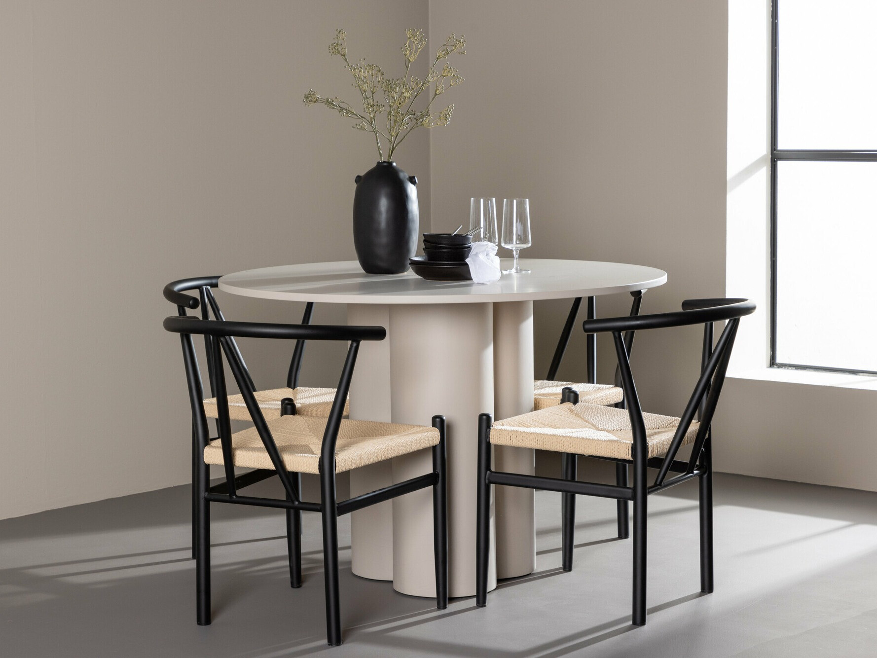 Dining set Dallas 4688 (Black + Beige)