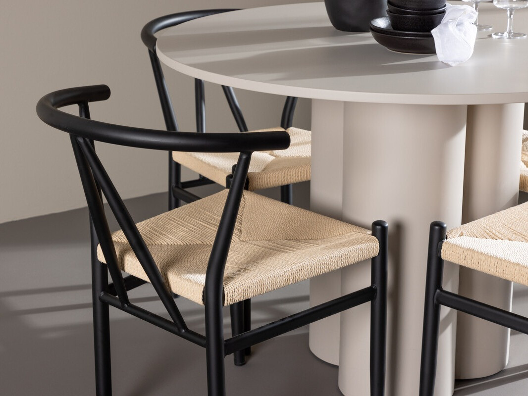 Dining set Dallas 4688 (Black + Beige)