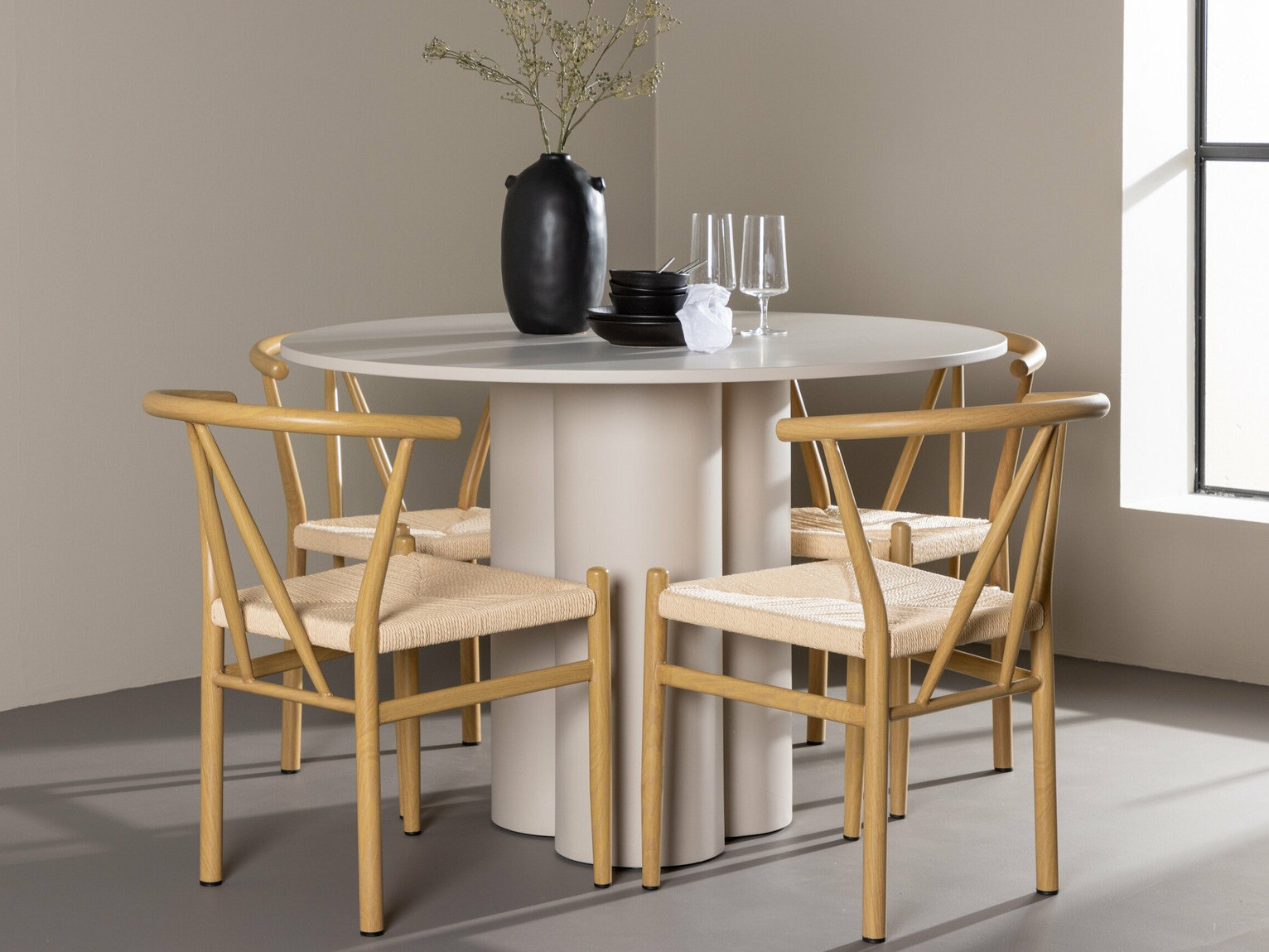 Dining set Dallas 4688 (Light wood + Beige)