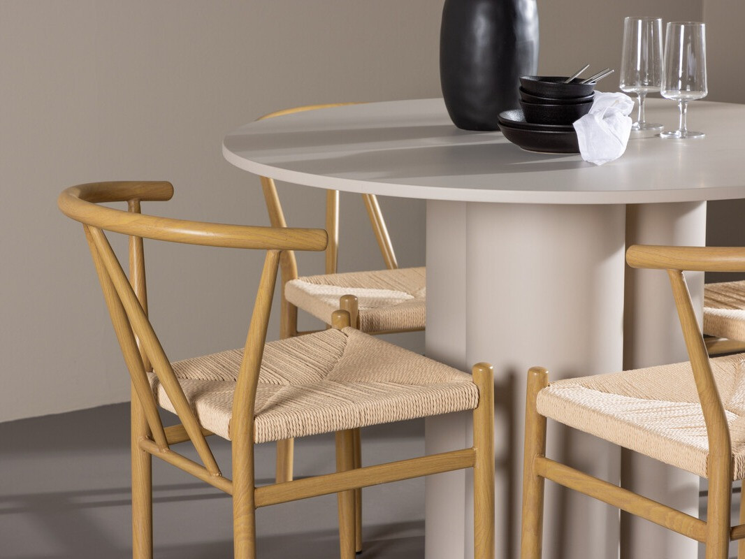 Dining set Dallas 4688 (Light wood + Beige)