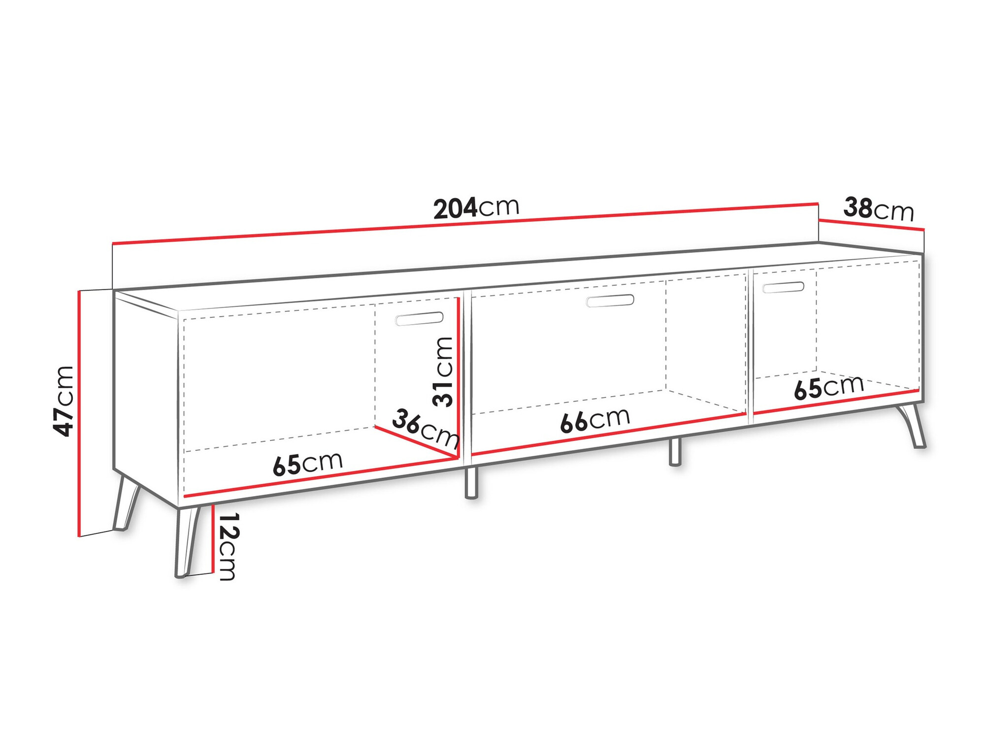 TV stand Comfivo Capella I (White + Glossy white)