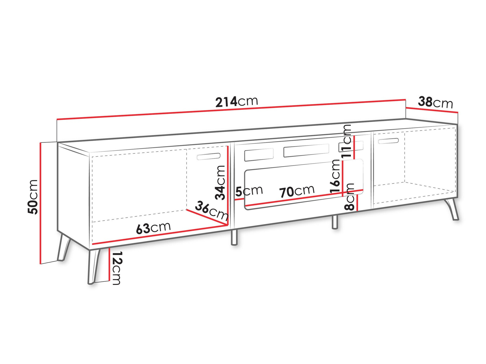 TV stand Comfivo Capella III (White + Glossy white)