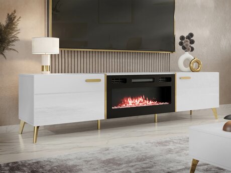 TV stand Comfivo Teslomo 112 (White + Glossy white)