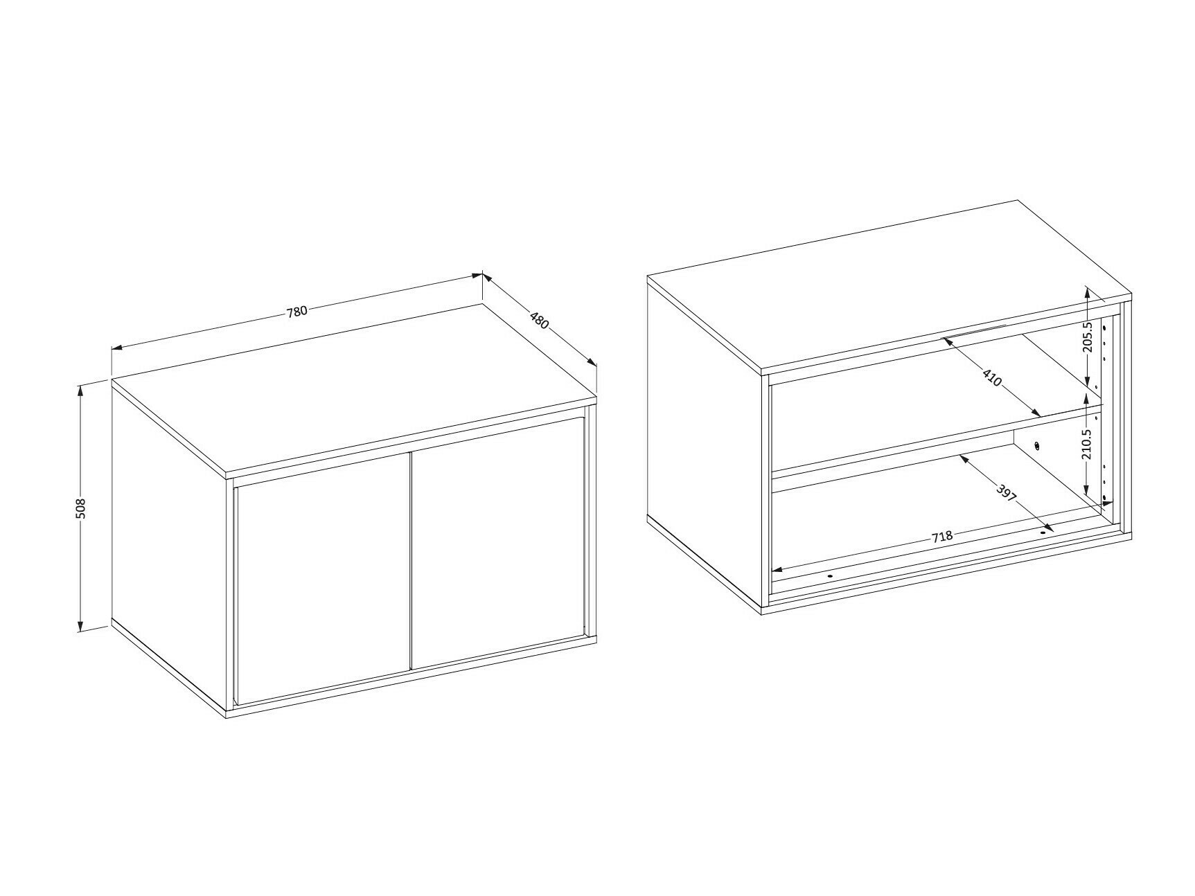 Wall-mounted bathroom cabinet for washbasin Tecavu 103 (Congo)