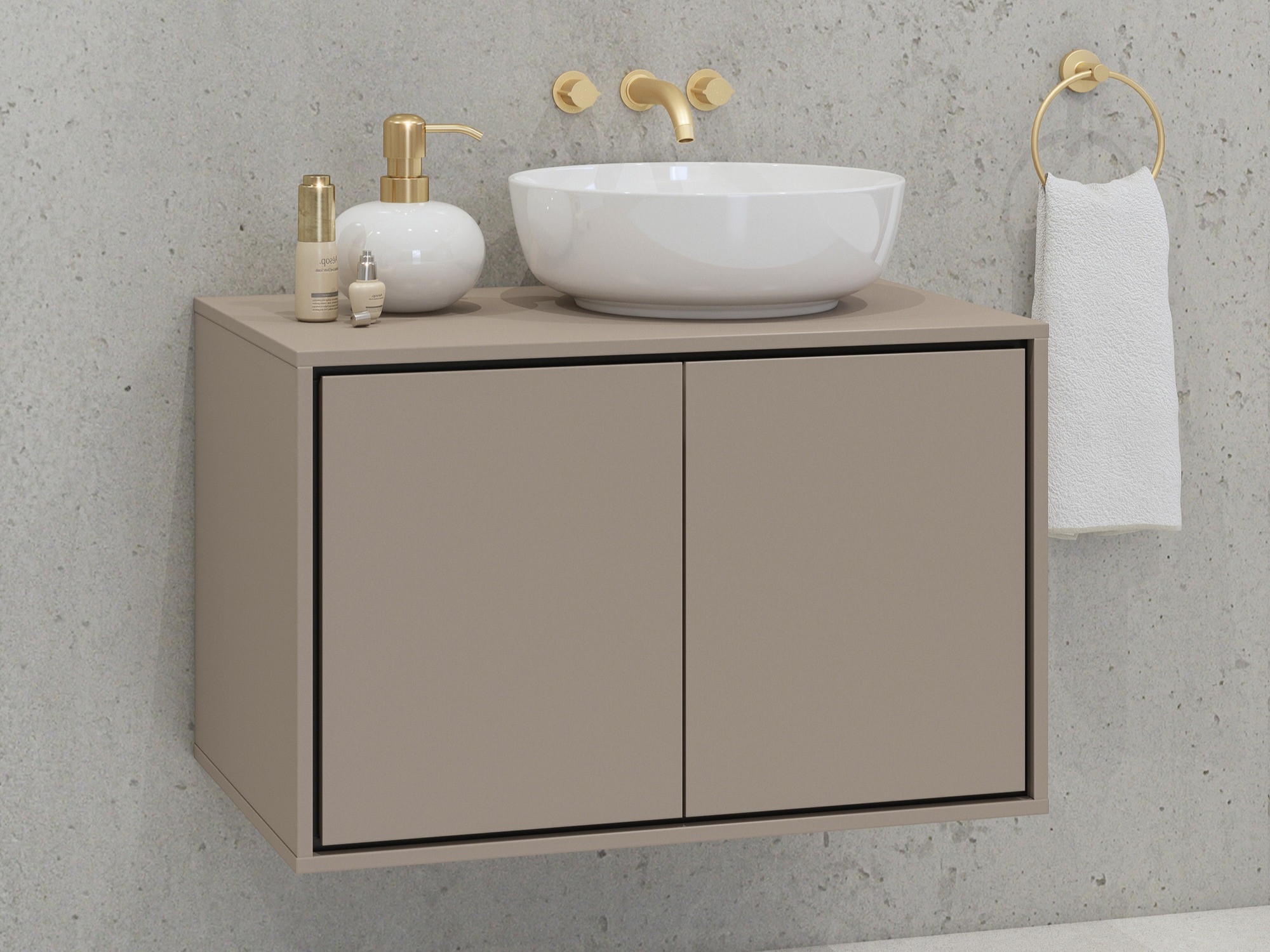 Wall-mounted bathroom cabinet for washbasin Tecavu 103 (Congo)